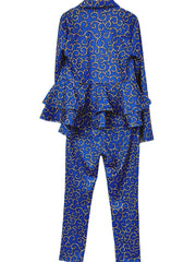 Floral Ruffle Top & Pants Set Night Out Suits Women's Clothing