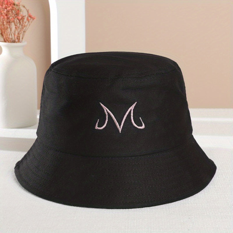 Embroidery Fisherman Hat Outdoor Sunshade Hip Hop Bucket Hat