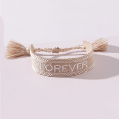 Tassel Letter Embroidered Fabric Bracelet Kids Accessories