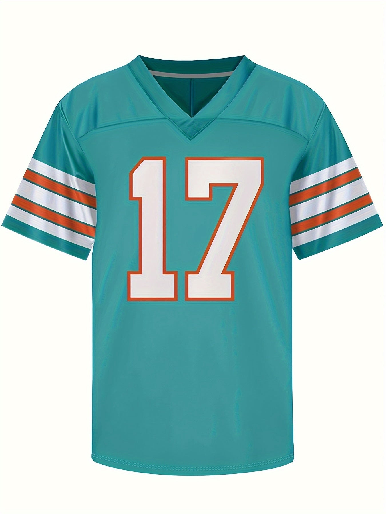 Men's American Green Football Jersey V-neck Short Sleeve Uniform