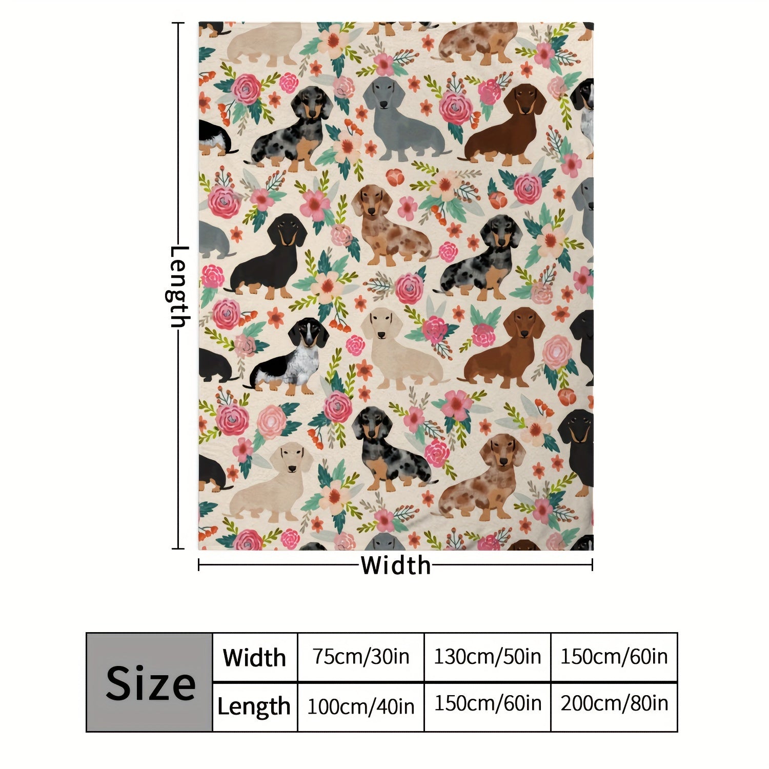 Dog Print Blanket Lightweight Soft Warm for Sofa Bed Four Seasons