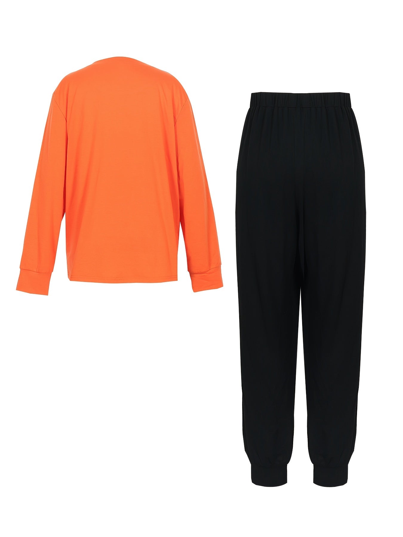  Letter Print Top & Joggers Outfits 2 Piece Set