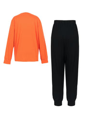  Letter Print Top & Joggers Outfits 2 Piece Set