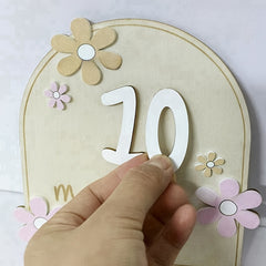 Wooden Milestone Birth Sign Photography Milestone Card