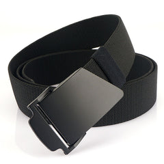 Men's Braided Leather Belt with Metal Denim Buckle
