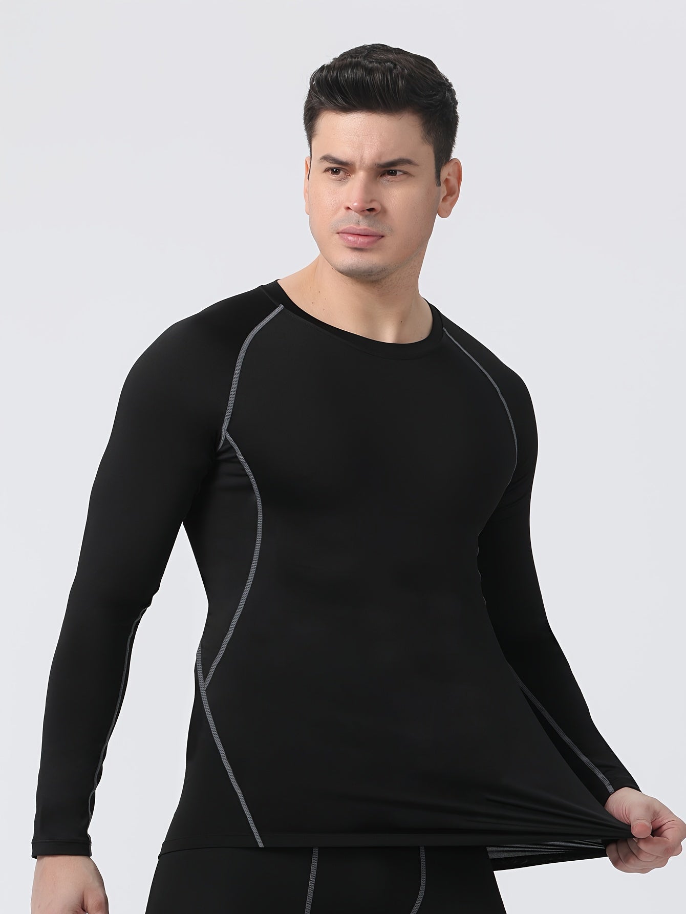 Men's Thermal Warm Underwear Compression T-Shirt for Winter Fitness