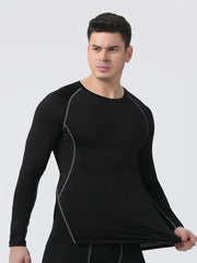 Men's Thermal Warm Underwear Compression T-Shirt for Winter Fitness
