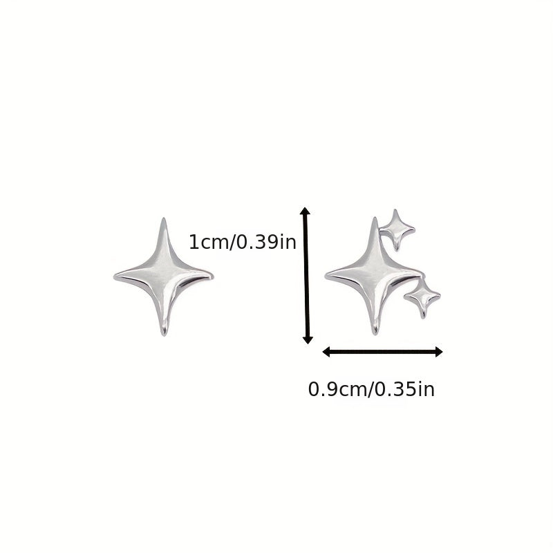 Star Shape Stud Earrings Copper Ear Jewelry For Women