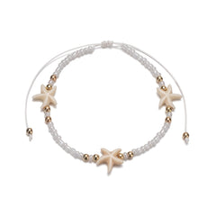 Starfish Beaded Anklet Boho Style Summer Beach Clothing Decoration