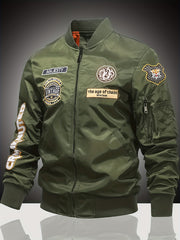 Embroidered Men's Slim Fit Sports Jacket Windproof Motorcycle Jacket