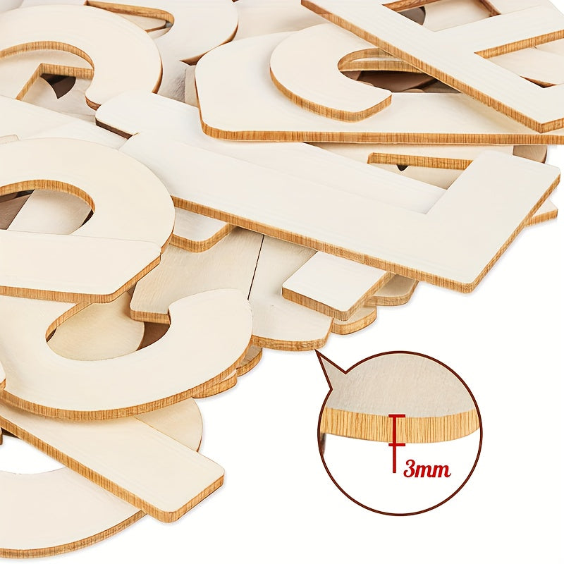52pc DIY English Letter Decorative Wooden Pieces Self-pasted Shooting Props
