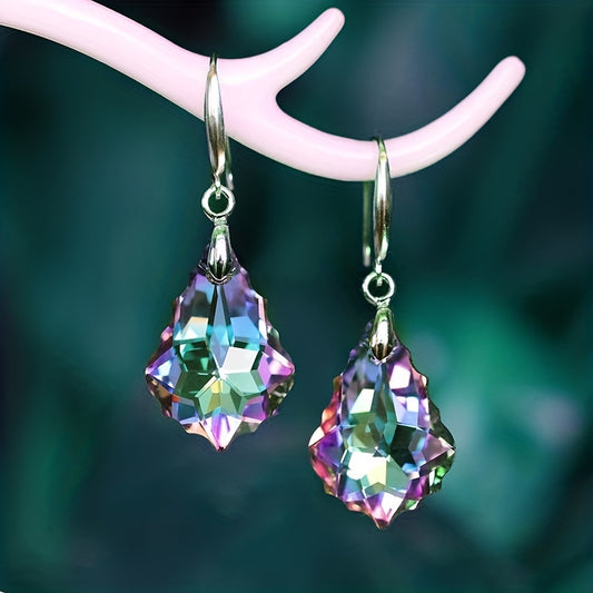Crystal Maple Leaf Pendant Earrings