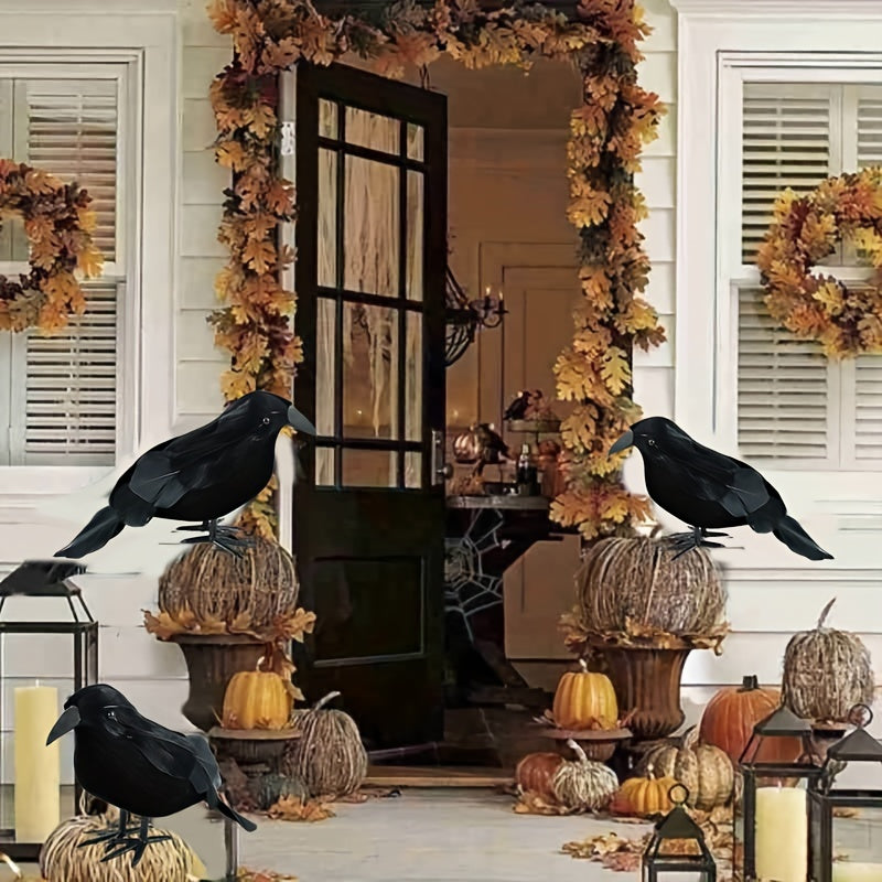 Halloween Crow Ornament Simulation Crow Animal Model Bird Scary Toys