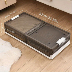 Under Bed Storage Box With Wheels Flat Folding Clothes Organizer
