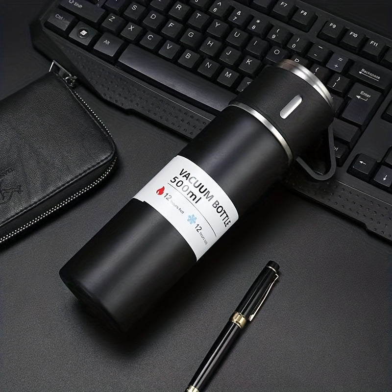 Stainless Steel Vacuum Flask 500ml With 3 Cup Lids