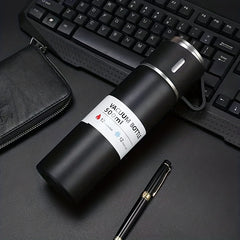 Stainless Steel Vacuum Flask 500ml With 3 Cup Lids