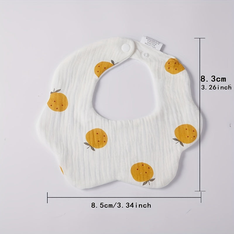 Baby Saliva Bib Small Orange Print