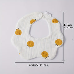 Baby Saliva Bib Small Orange Print