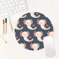 Cartoon Animal Mouse Pad Round Non-slip Rubber Mouse Mat for Office