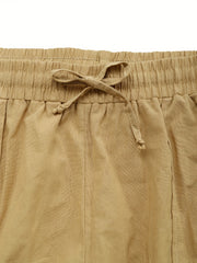 Women's Plus Size Elastic Drawstring Straight Leg Pants