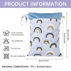 8 15 7 Inch Wet & Dry Bag Waterproof 2 Zip Pockets Swimsuit Cloth Diaper