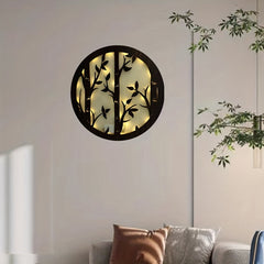 Children's Room LED Wall Clock Creative Lamp Retro Wooden Sign Hanging Lamp