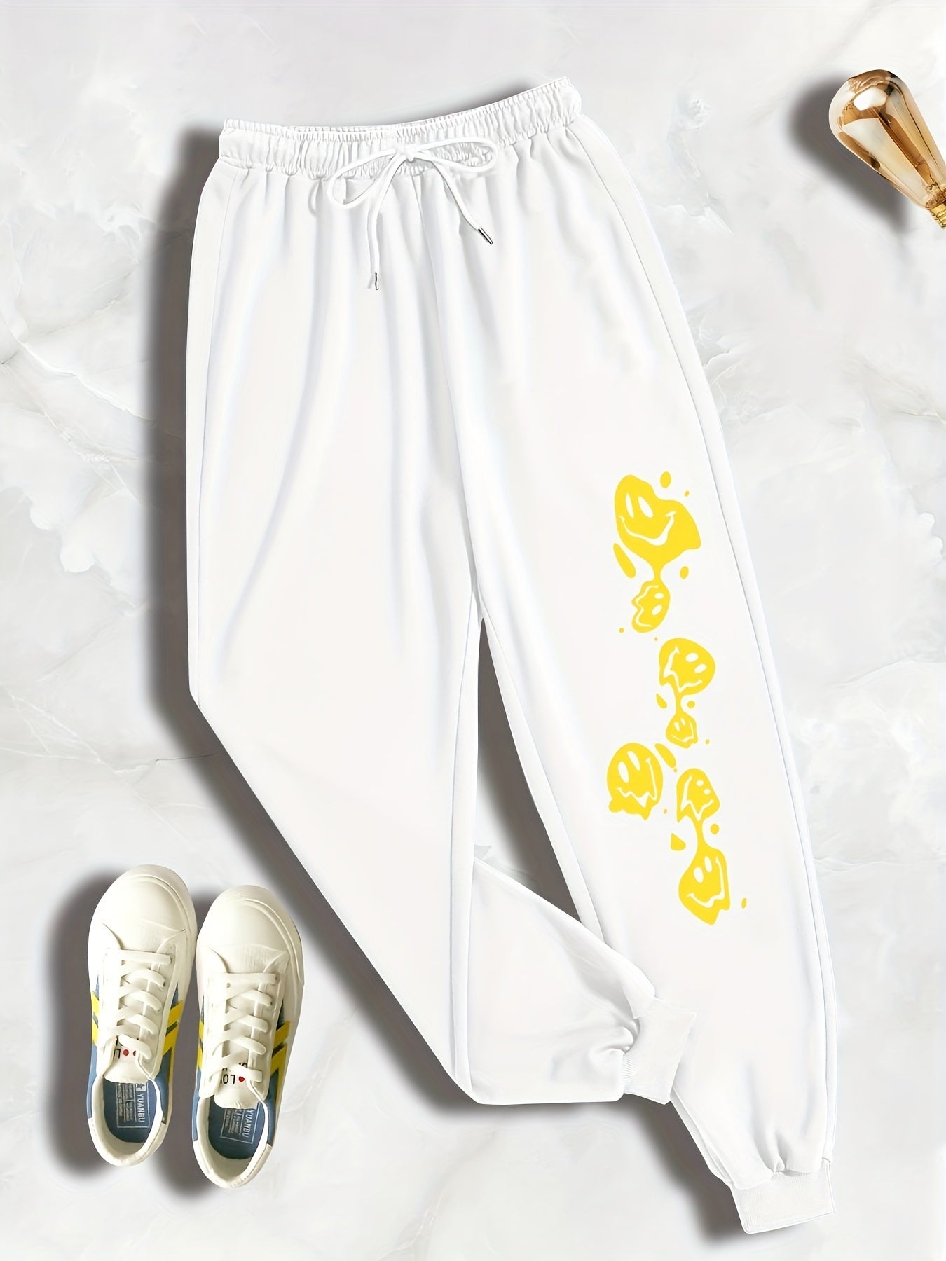  Graphic Print Drawstring Sweatpants Women's Plus