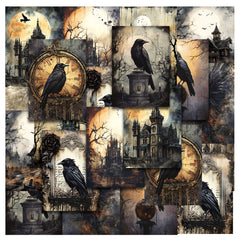 20pcs Dark Crow Castle Paper Material Non Sticky Base Decoration