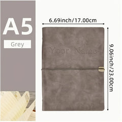 Customized Engraved A5 Faux Leather Notebook
