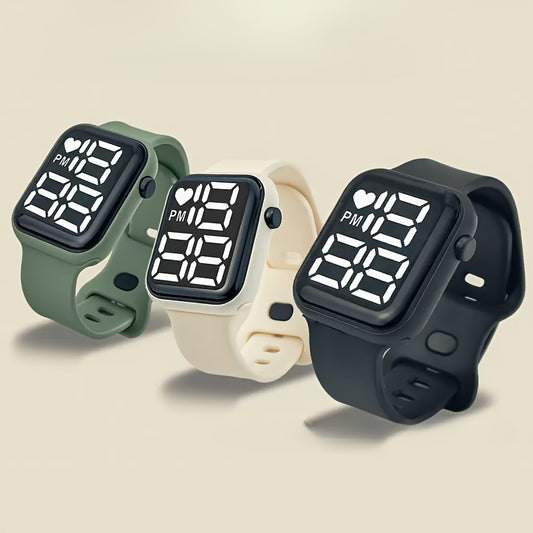 Square Digital Sports Watch Multifunctional Minimalist Light Student