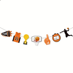 Basketball Jersey Happy Birthday Banner - Basketball Party Decor