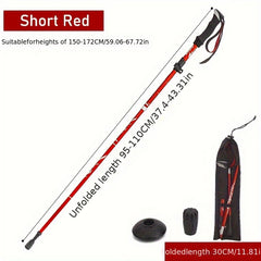 5 Section Climbing Stick Folding Aluminum Alloy Lightweight Retractable Walking