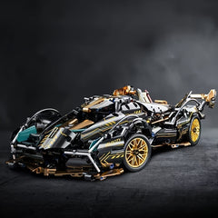 Golden Sports Car Building Blocks Toy Challenging Assembly Model Car Gift
