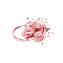Colorful Rose Flower Hair Bow Wreath Garland Elastic Hair Ties