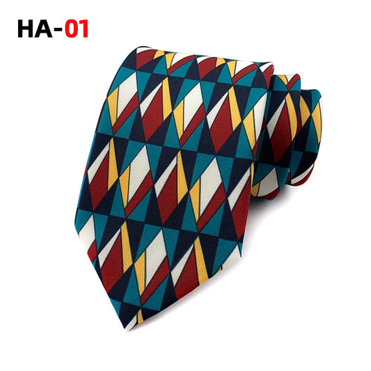 Vintage Men's Printed Silk Fabric Tie