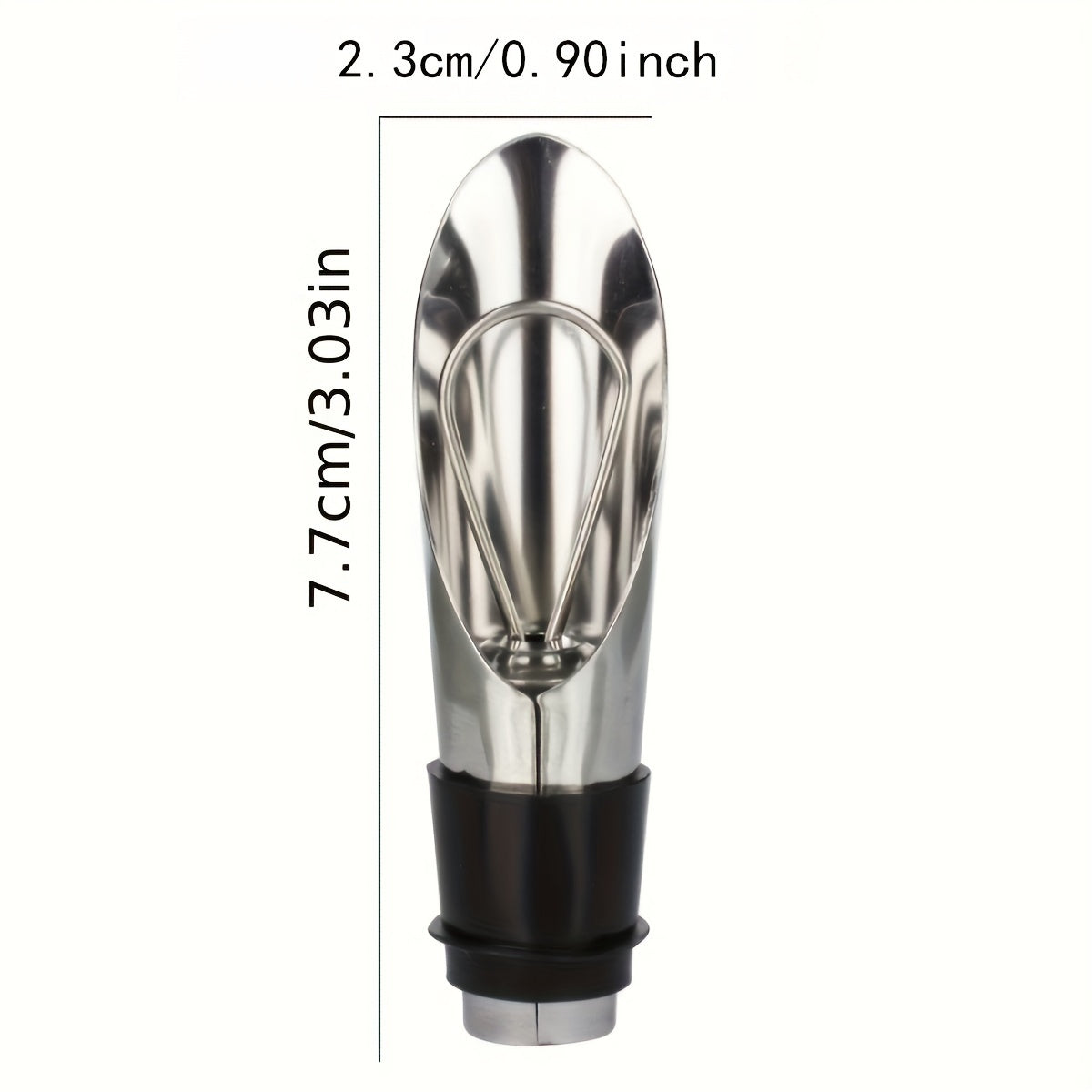 2pcs Wine Pourer And Stopper Set Stainless Steel Wine Aerator Pourer