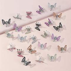 Rhinestone Butterfly Mini Hair Claw for Women Girls Sweet Hair Accessories