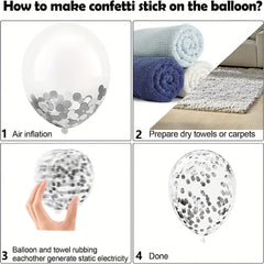 120pcs Silvery Confetti Balloon Arch Set Party Decoration Balloon Set