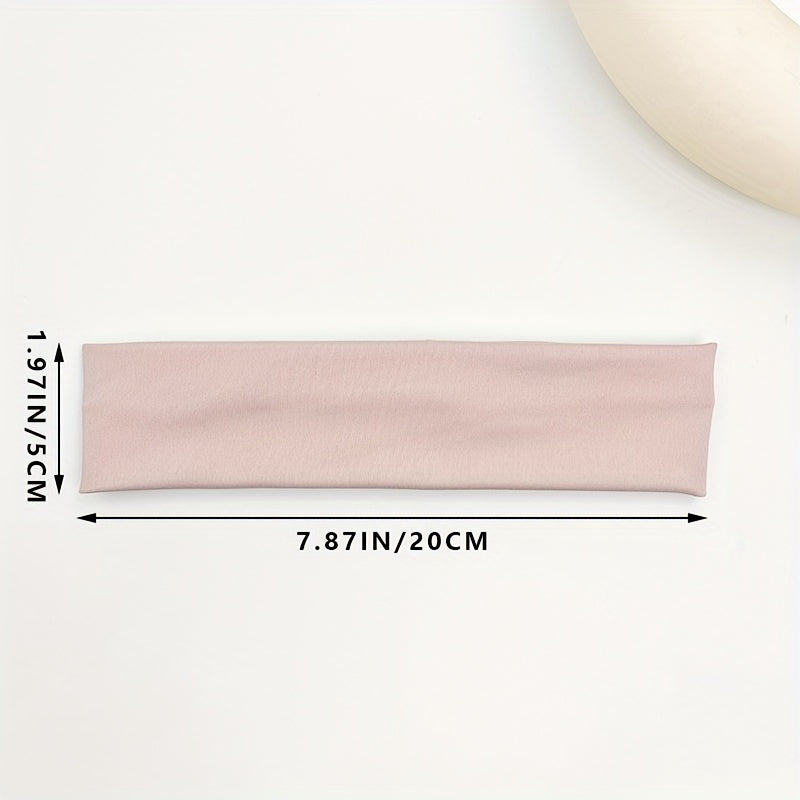 Soft Style Headband Stretchy Sports Sweatband For Running Yoga Solid Headdress