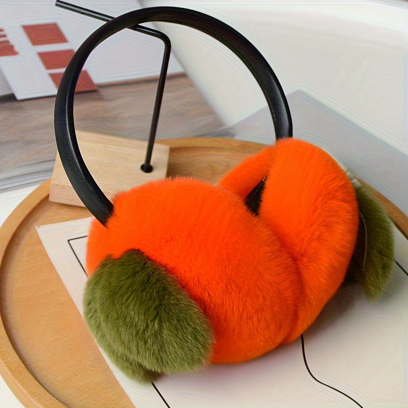 Boho Persimmon Plush Earmuffs Men Winter Ear Covers