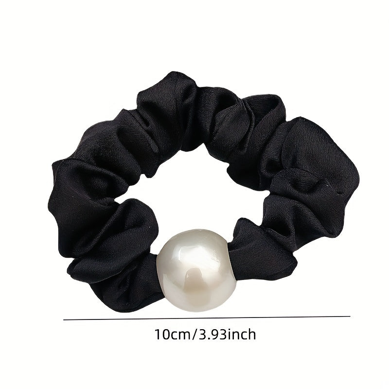 Elastic Faux Pearl Hair Tie Scrunchie for Women