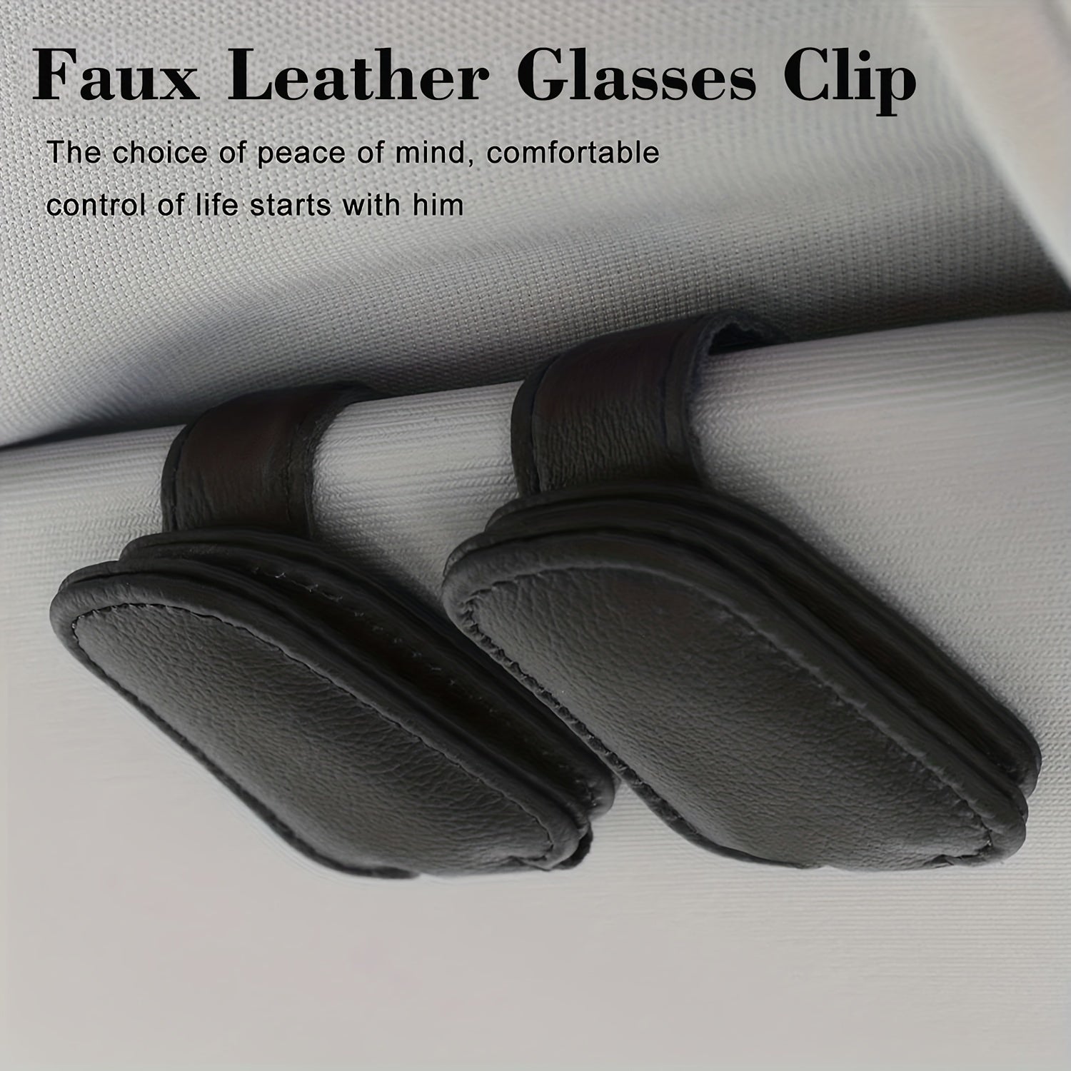 Magnetic Leather Car Visor Sunglasses Holder - Car Interior Accessory