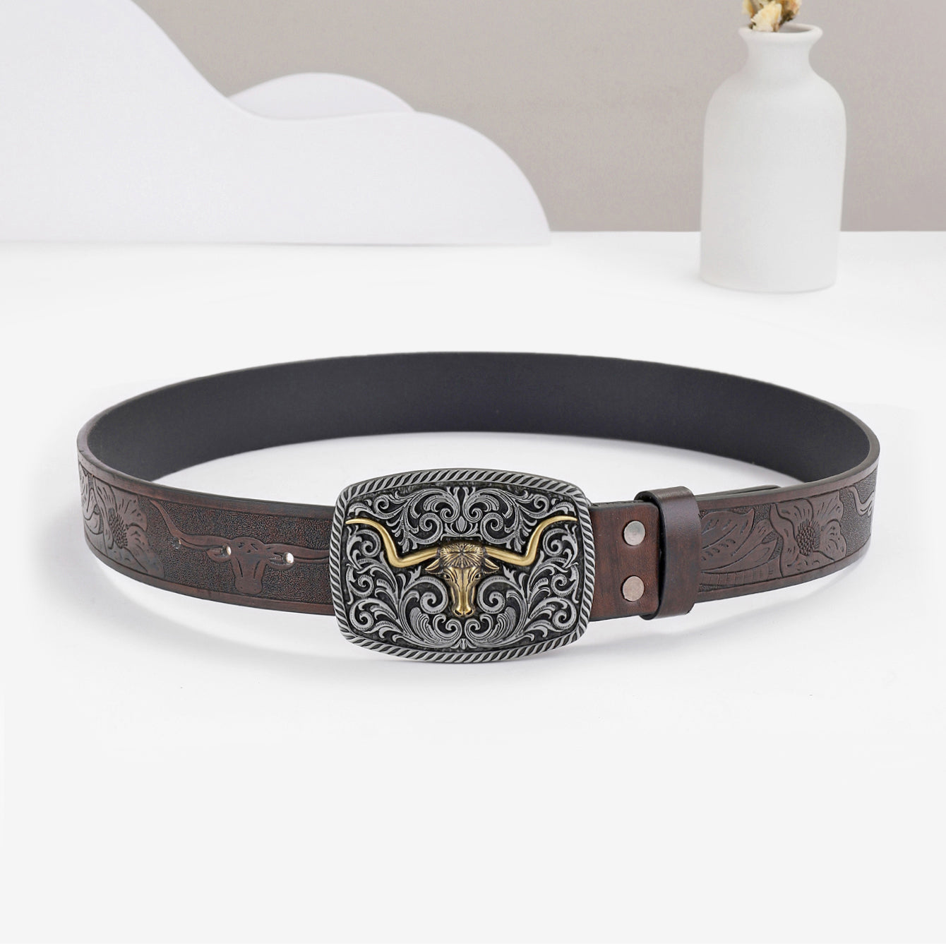 Western Cowboy Vintage Leather Belt