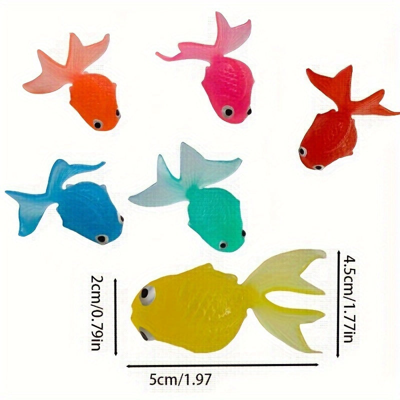 6pcs Large Silicone Goldfish Toys for Kids Fish Tank Decor