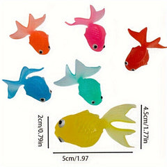 6pcs Large Silicone Goldfish Toys for Kids Fish Tank Decor