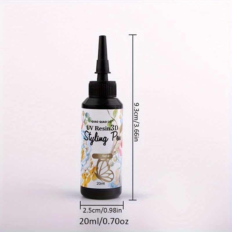20ml 3D Gel Pen with Metal Tip and Flower Stencils for Crafting