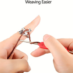 Adjustable Finger Thimble Yarn Holder Ring Crochet Counter Kit Stitch Marker