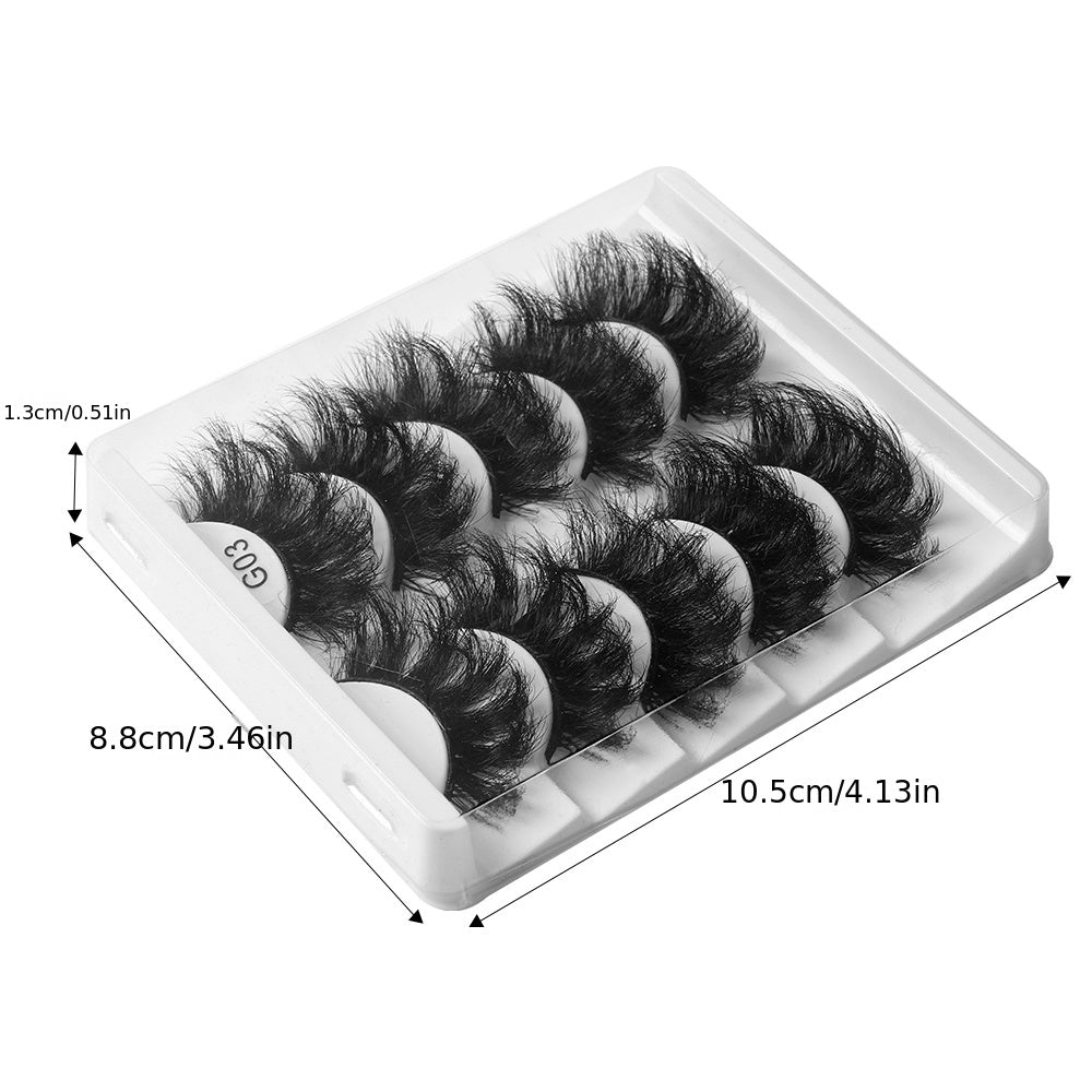 5 Pairs Fluffy Mink Lashes Thick Long Faux Eyelashes