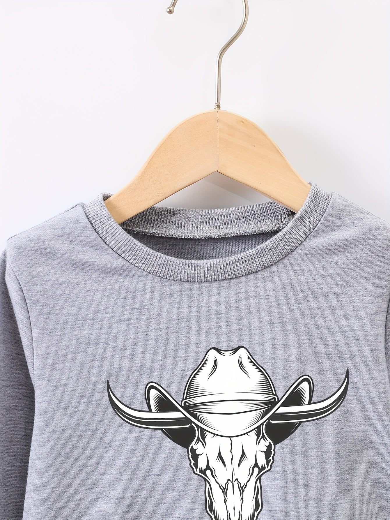 Cowboy Pattern Boys Sweatshirt Long Sleeve Pullover For Kids