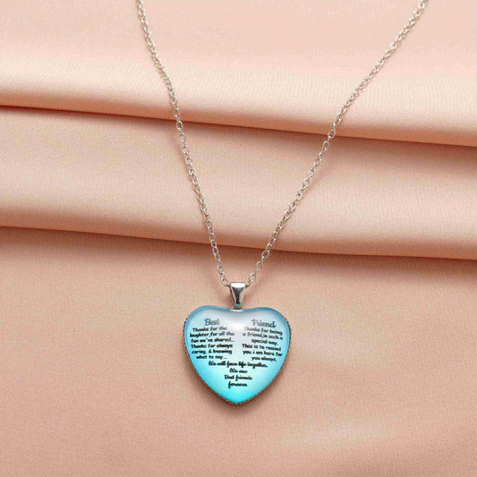 Heart Shape Text Pendant Necklace Fashionable Men's Jewelry And Pendant